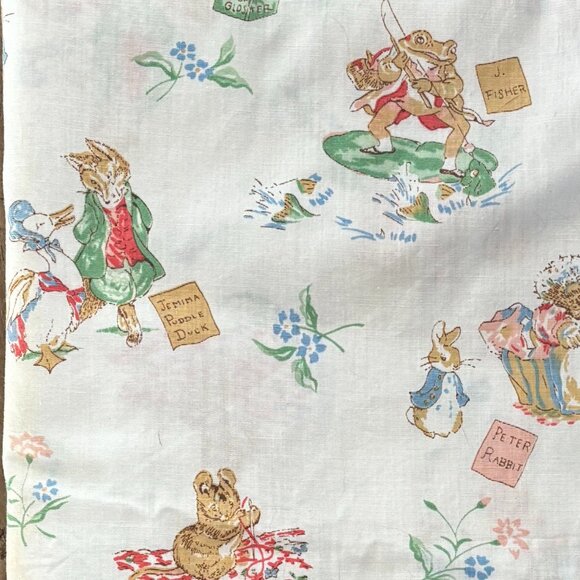 Vintage 80s Peter Rabbit Fabric, 72inX43in - Picture 2 of 2